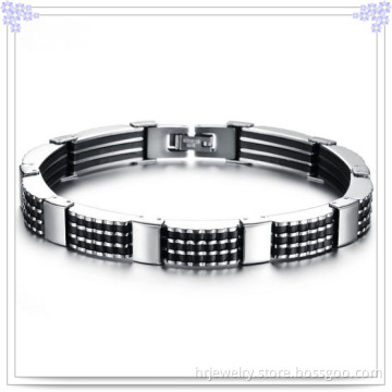 Fashion Jewellery Silicone Bracelet Stainless Steel Bracelet (HR3740)